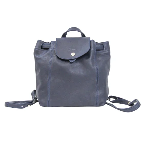 Blue Leather Longchamp Backpack