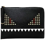 Black Leather Fendi Clutch