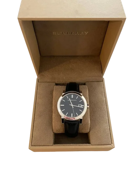 Black Leather Burberry Watch
