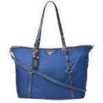 Blue Leather Prada Tessuto