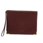 Burgundy Leather Cartier Clutch