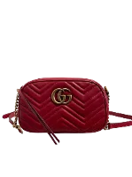 Red Leather Gucci Marmont