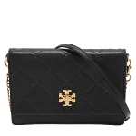 Black Leather Tory Burch Crossbody Bag