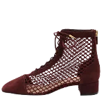 Burgundy Mesh Dior Boots