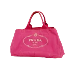 Pink Canvas Prada Canapa Tote