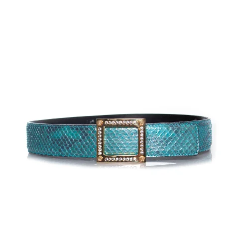 Blue Leather Versace Belt