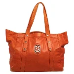 Orange Leather Armani Tote