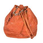 Orange Leather Chanel Pouch