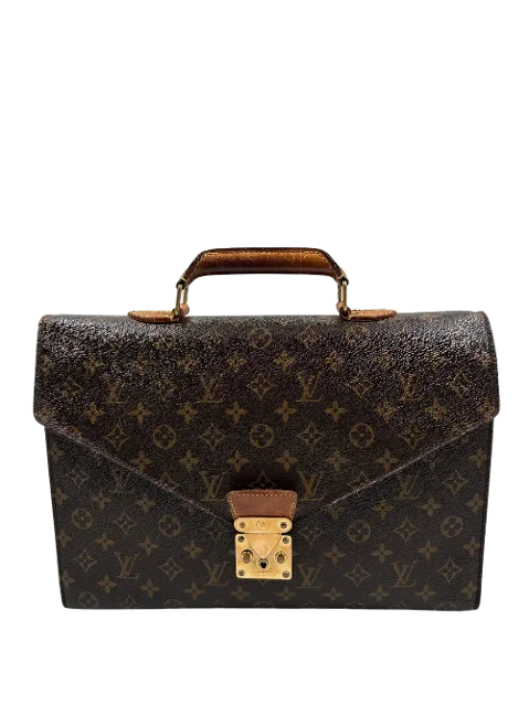 Brown Coated Canvas Louis Vuitton Briefcase