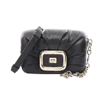 Black Leather Roger Vivier Shoulder Bag