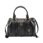 Black Leather Miu Miu Handbag