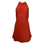 Red Fabric Hervé Léger Dress