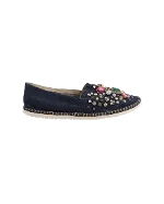 Blue Cotton Casadei Flats