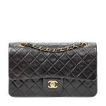 Black Leather Chanel Flap Bag