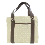 Beige Canvas Bvlgari Handbag