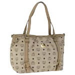 Beige Leather MCM Tote