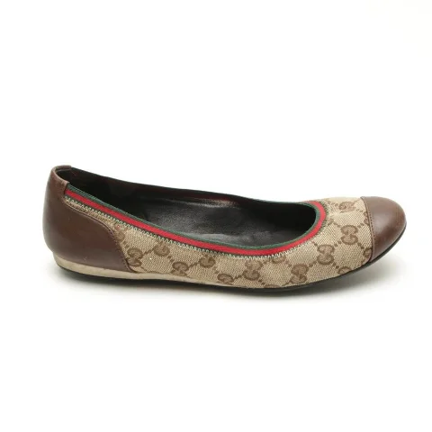 Brown Leather Gucci Flats