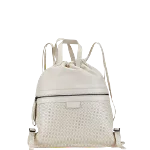 White Leather Bottega Veneta Backpack