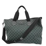 Green Canvas Gucci Boston Bag