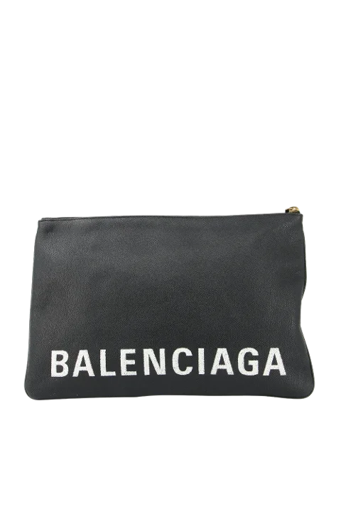 Black Canvas Balenciaga Clutch