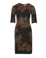 Multicolor Silk Erdem Dress