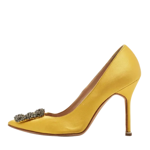 Yellow Satin Manolo Blahnik Heels