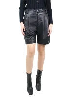 Black Leather Valentino Shorts