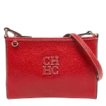 Red Leather Carolina Herrera Crossbody Bag