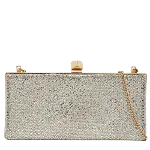 Silver Fabric Jimmy Choo Clutch