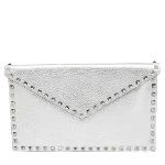 Silver Leather Valentino Clutch