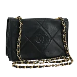 Black Leather Chanel Shoulder Bag