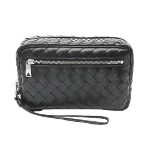 Black Leather Bottega Veneta  Pouches