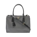 Grey Leather Prada Galleria Bag