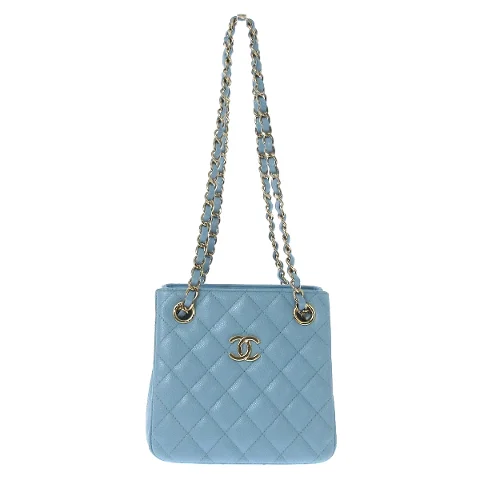 Blue Leather Chanel Tote