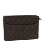 Brown Canvas Louis Vuitton Pochette Homme