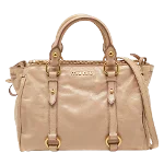 Beige Leather Miu Miu Tote