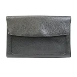 Black Leather Delvaux Clutch