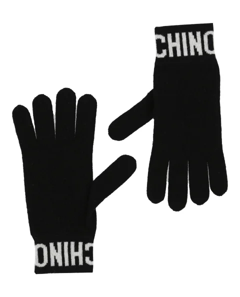 Black Fabric Moschino Gloves