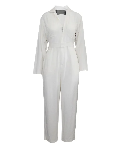 White Fabric Reformation Jumpsuit