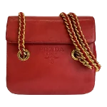 Red Leather Prada Shoulder Bag