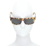 Brown Glass Chrome Hearts Sunglasses