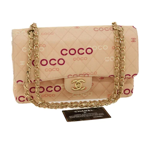 Pink Canvas Chanel Shoulder Bag