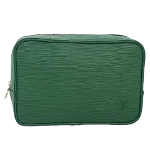 Green Leather Louis Vuitton Trousse Toilette