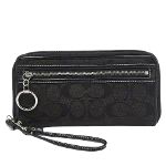 Black Canvas Coach Clutch