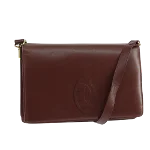 Burgundy Leather Cartier Shoulder Bag