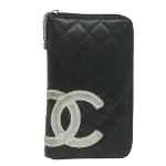 Black Leather Chanel Wallet