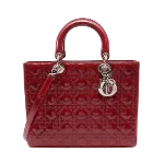 Red Leather Dior Lady Dior