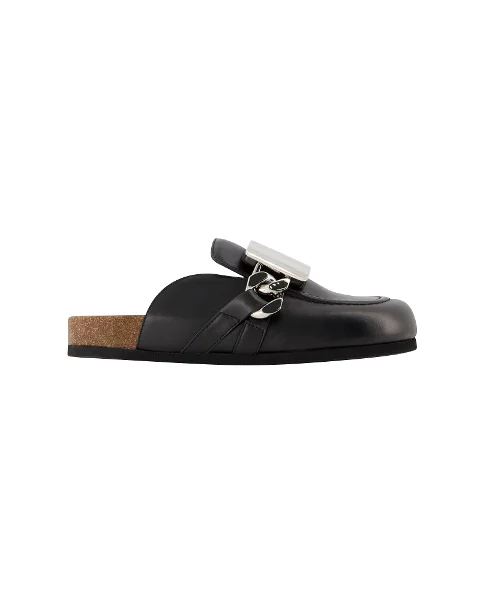 Black Leather JW Anderson Mules
