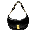 Black Leather Balmain Handbag