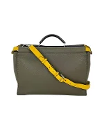 Green Leather Fendi Briefcase